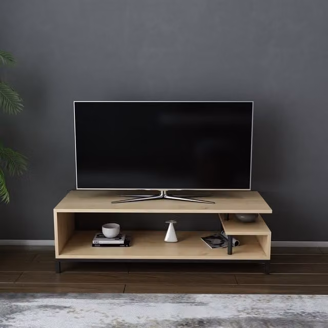 Decorotika Reilly Modern TV Unit in Black and Oak