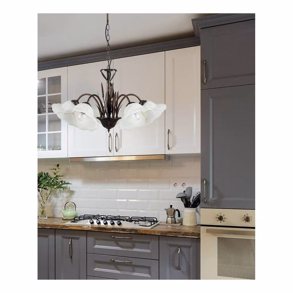 Netlighting BYRON 5 Light Multi Arm Pendant Ceiling Light in Brown, W: 64 cm, D: 50 cm – 2