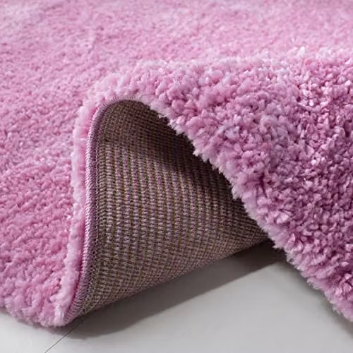 SmartLiving Shaggy Area Rug in Dusky Pink, W 60 cm x L 220 cm, with a 5 cm Pile Height – 2