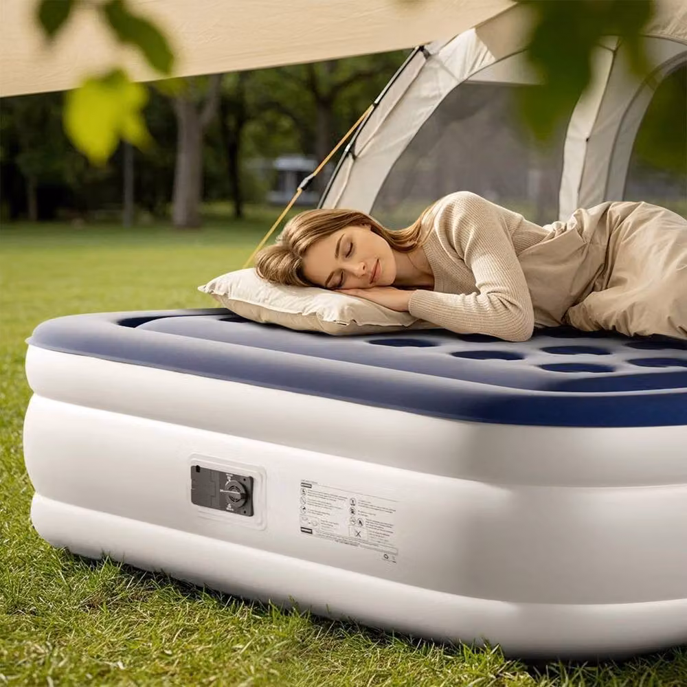 EONLION Blue Inflatable King Air Bed Mattress, W: 180 cm x D: 200 cm – 4