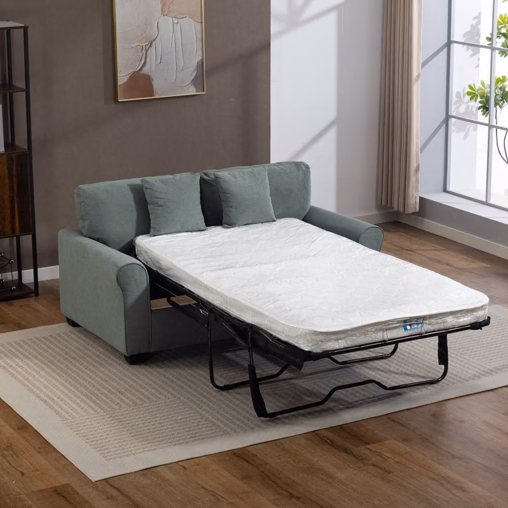 Artemis Home Lewiston 3 Seater Fabric Pull Out Sofabed in Blue – 4