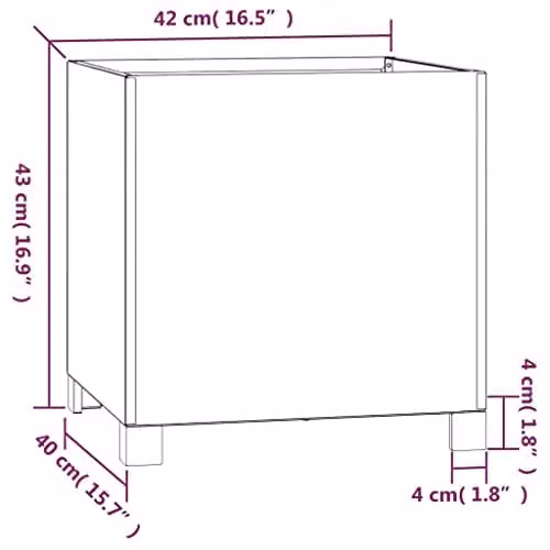 vidaXL Rusty Brown Corten Steel Planter with Legs W/D/H: 40 x 40 x 40 cm – 4