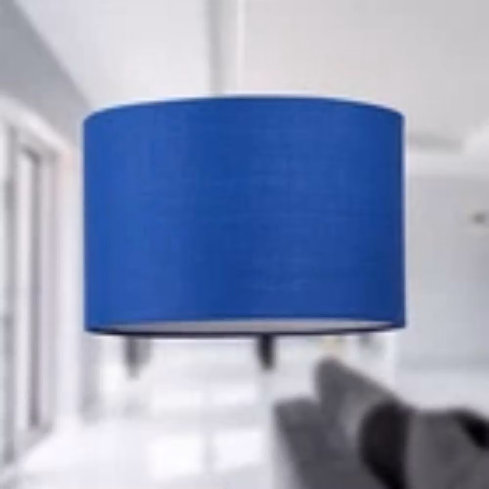 Havendro Modern Navy Blue Fabric Cylinder Ceiling Light Shade, Diameter: 25 cm – 2