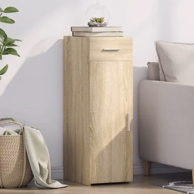 Berkfield Home Sonoma Oak Sideboard in Brown, W/D/H: 30 x 42.5 x 93 cm – 1