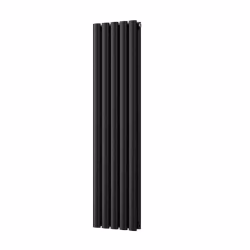 UK Radiators Omeara Black Elliptical Tube Vertical Designer Radiator, H: 120 cm, W: 29 cm – 2