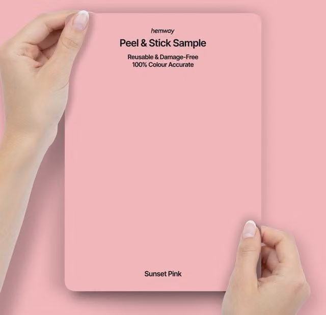 Hemway Interior Paint Sample Peel and Stick Swatch in Sunset Pink