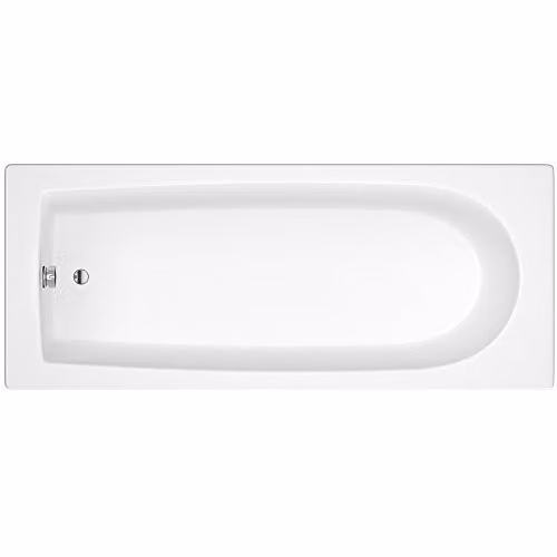 Nuie NBA605 Barmby Modern Single Ended Round Free Standing Bathroom Bath, White, W/D/H: 1500 x 700 x 380 mm – 1