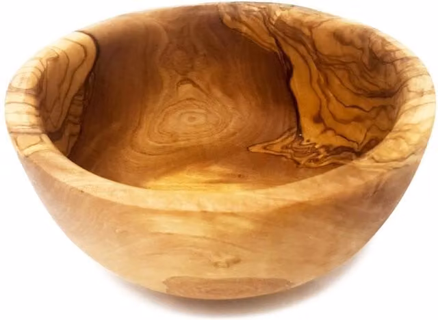 Verano Spanish Ceramics Brown Olive Wood Handmade Round Serving Bowl, W/D/H: 14 x 14 x 6 cm – 1
