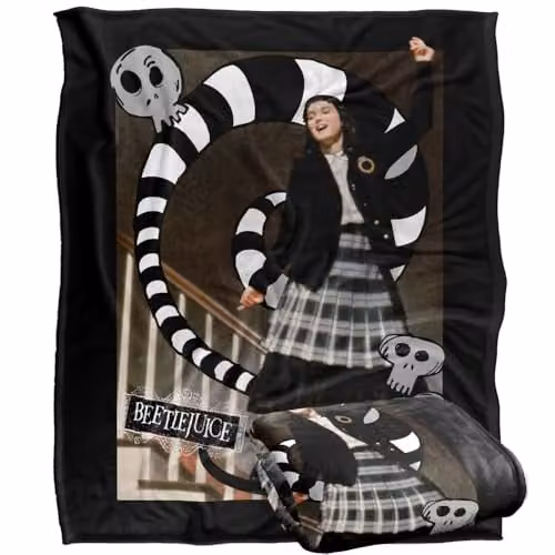LOGOVISION Beetlejuice Shake Shake Shake Silky Touch Super Soft Fleece Throw Blanket, Multicolour, W: 152 cm, D: 127 cm
