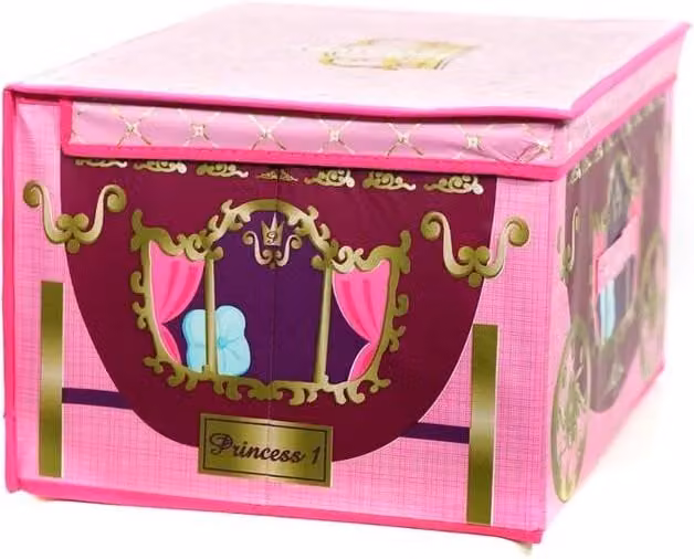 FLAVORA Large Collapsible Fabric Storage Box and Toy Chest in Pink, W/D/H: 50 x 50 x 50 cm – 1