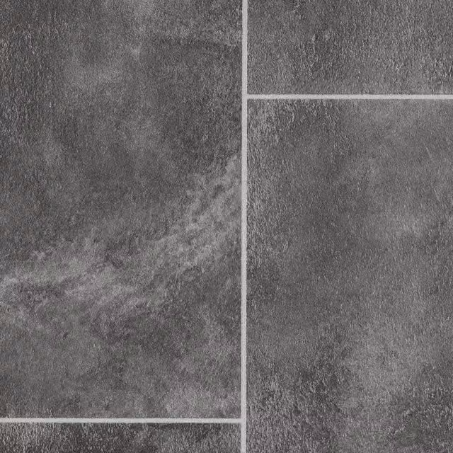 Primus Grey Stone Effect Felt Backed Vinyl Flooring Sheet, 2.5mm Thickness, W: 200 cm x L: 400 cm