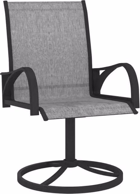 Berkfield Home Garden Swivel Chairs, Set of 2, Grey Textilene and Powder Coated Steel