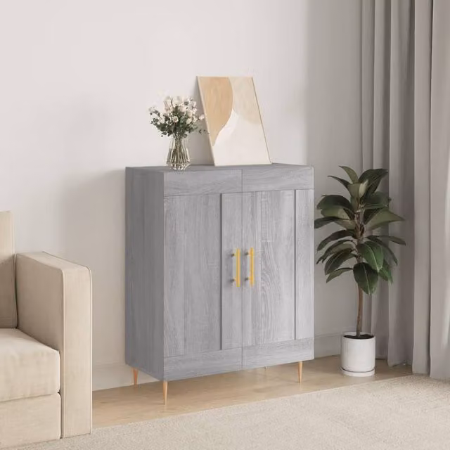Berkfield Home Grey Sonoma Sideboard in Engineered Wood W/D/H: 69.5 x 34 x 90 cm