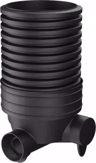 Turtle Inspection Chamber Set, Black, Diameter: 45 cm, Depth: 104 cm, with 15 cm Channel and 15 cm Inlets