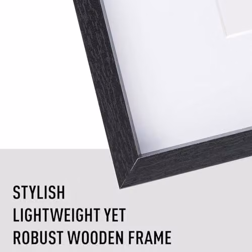 Nielsen Design 6-Piece Rowley Wooden Gallery Picture Frame Set in Black with White Mount, W/H: 30 x 40 cm – 5