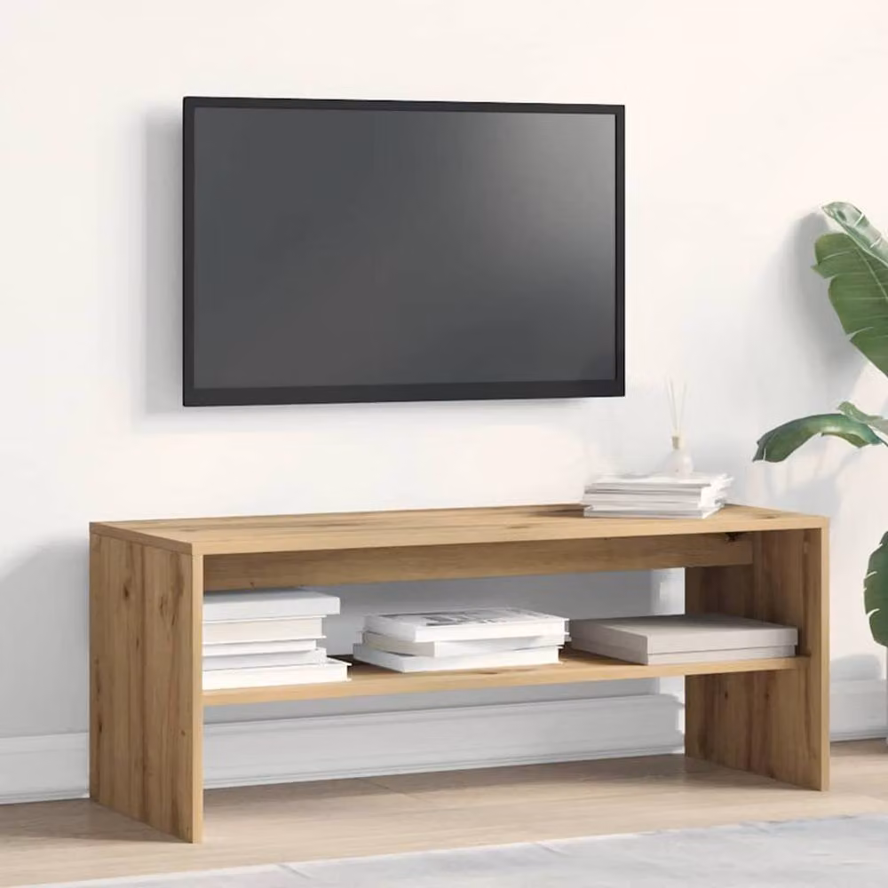 Berkfield Home Artisan Oak TV Cabinet in Brown, W/D/H: 100 x 40 x 40 cm – 3