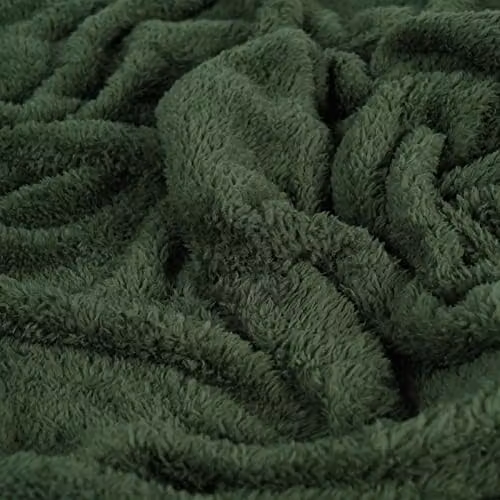 OHS Teddy Fleece Throw Blanket, Green, W/D/H: 125 x 150 cm – 3