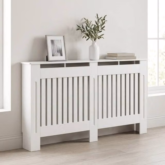 STILVORA Radiator Cover with Top Shelf in White – 1