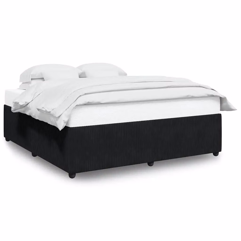 Berkfield Home Super King Upholstered Velvet Bed Frame in Black, 200 x 200 cm – 2