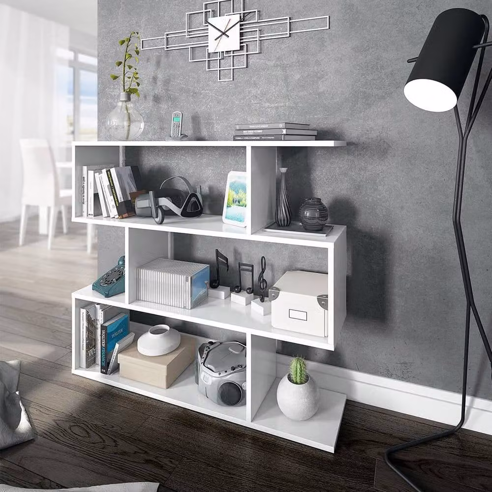 CALICOSY Athena 3-Tier Freestanding Shelf in White, W: 110 cm – 2