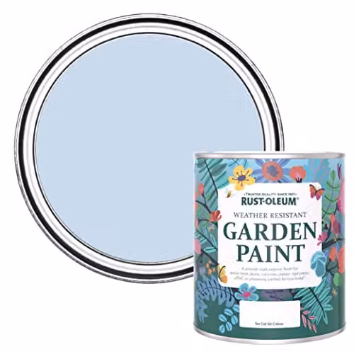 Rust-Oleum Water-Based Mould Resistant Garden Paint in Matt Finish, Blue, 0.75 l – 1
