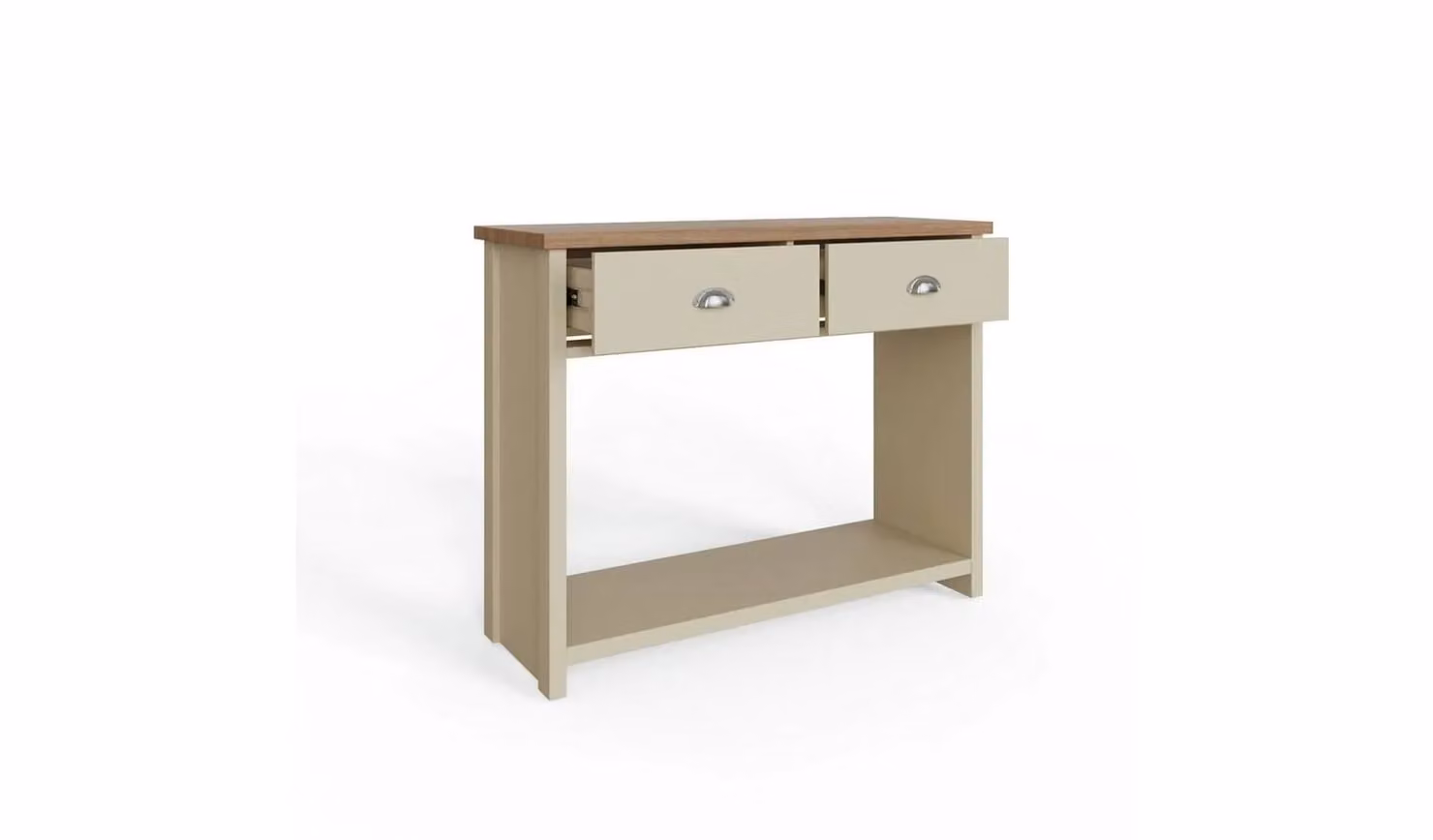 GFW Lancaster 2 Drawer Console Table Beige Country Cottage Style W/D/H: 76 x 35 x 97 cm
