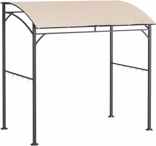 Hinsinc BBQ Gazebo Tent Sun Shade with Canopy in Beige, W: 2.2 m, D: 1.5 m, H: 2.15 m – 1