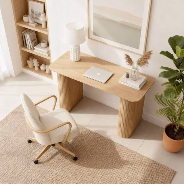 Home Source Monroe Modern Style Writing Desk in Brown