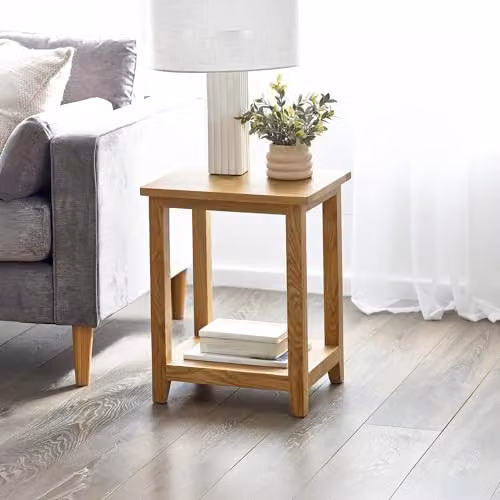 Julian Bowen Mallory Oak Lamp Table, Brown, W/D/H: 55 x 44 x 38 cm – 1