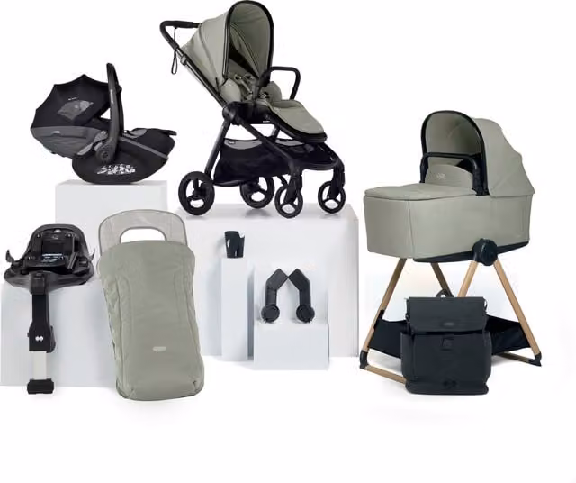 Maxi-Cosi Vardo Complete Pushchair Bundle with Pebble Slide Pro Car Seat, Isofix Base and Changing Bag in Sage Green