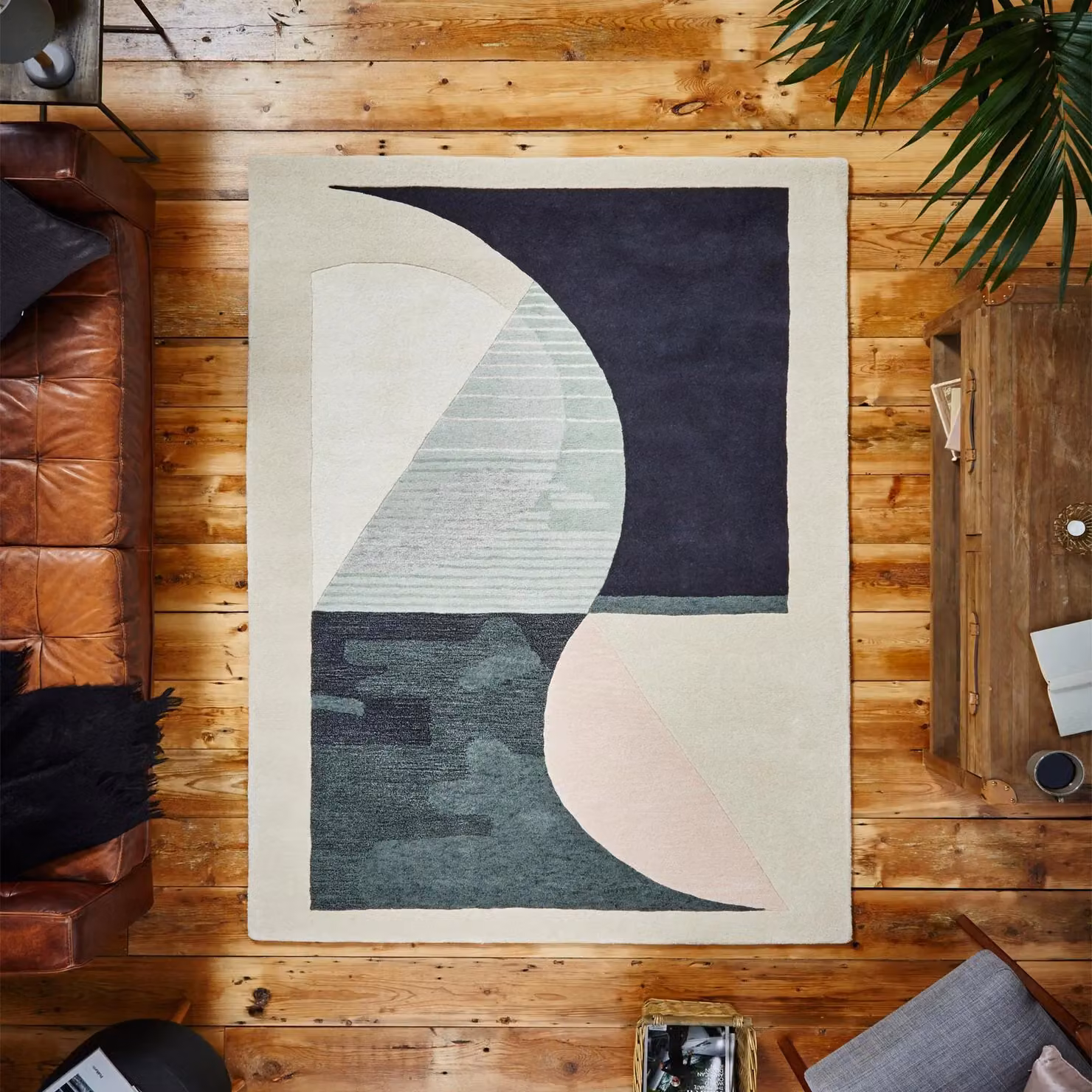 The Rug Shop UK Beige Geometric Handmade Polyester Easy Care Area Rug W: 150 cm, D: 230 cm – 2