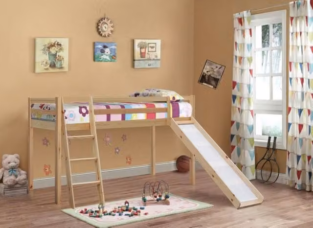 Comfy Living Ltd Single Solid Wood Mid Sleeper Bed in Sand, Caramel, White or Grey, W/D/H: 197.5 x 90 x 110 cm