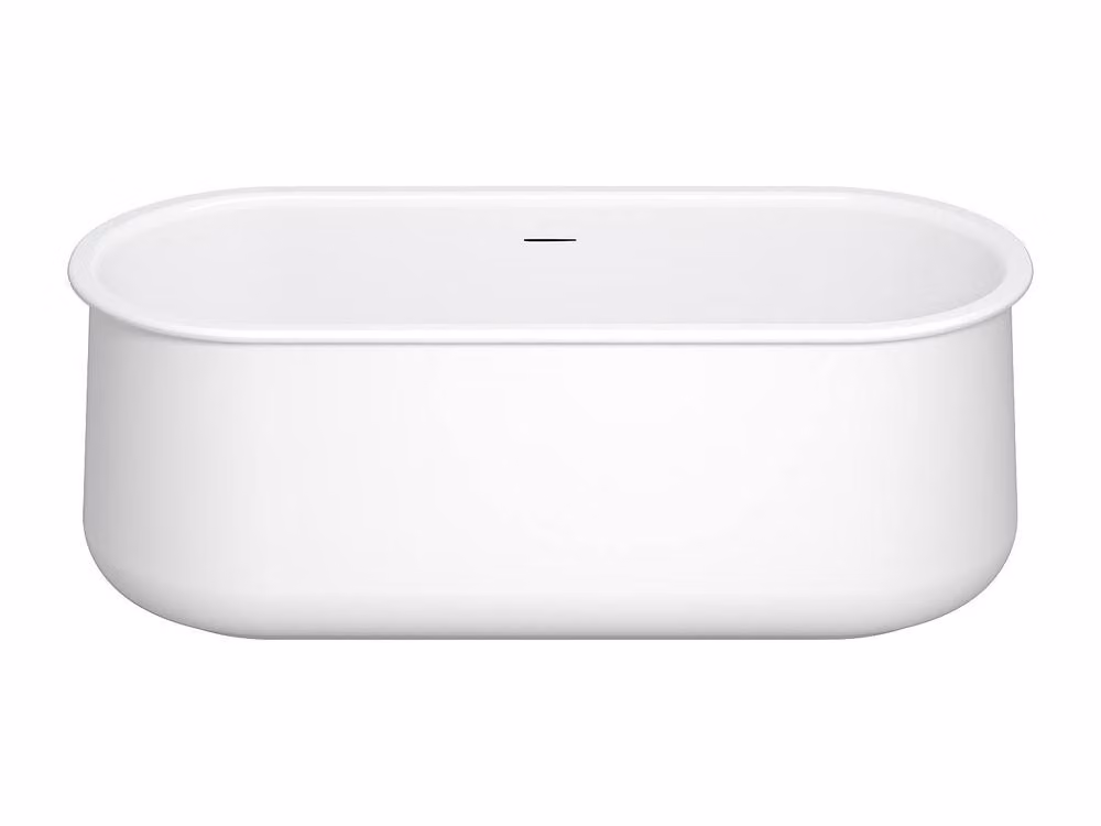 Caldria Matte White Oval Freestanding Acrylic Bath, W/D/H: 63 x 29 x 60 cm – 2