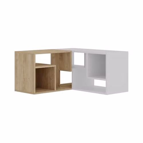 Decortie Glis Modern TV Unit in White and Oak, W/D/H: 90 x 45 x 35 cm – 2