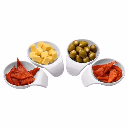 Orsina Set of 4 White Porcelain Dip Bowls