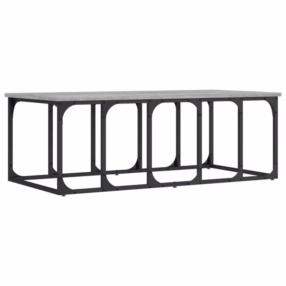 Berkfield Home Modern Rectangular Coffee Table in Grey Sonoma, W/D/H: 100 x 50 x 35.5 cm – 3