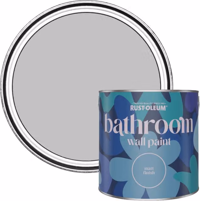 Rust-Oleum Matt White Water-Based Bathroom Wall and Ceiling Paint, 2.5 l