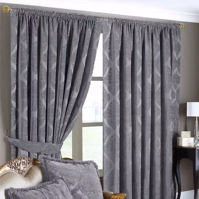 Make It A Home Silver Grey Thermal Insulating Pencil Pleat Curtain Pair