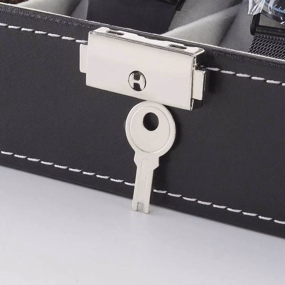 FORGEVIO Black Lockable 10 Grid Box with Transparent Glass and Metal Details – 4