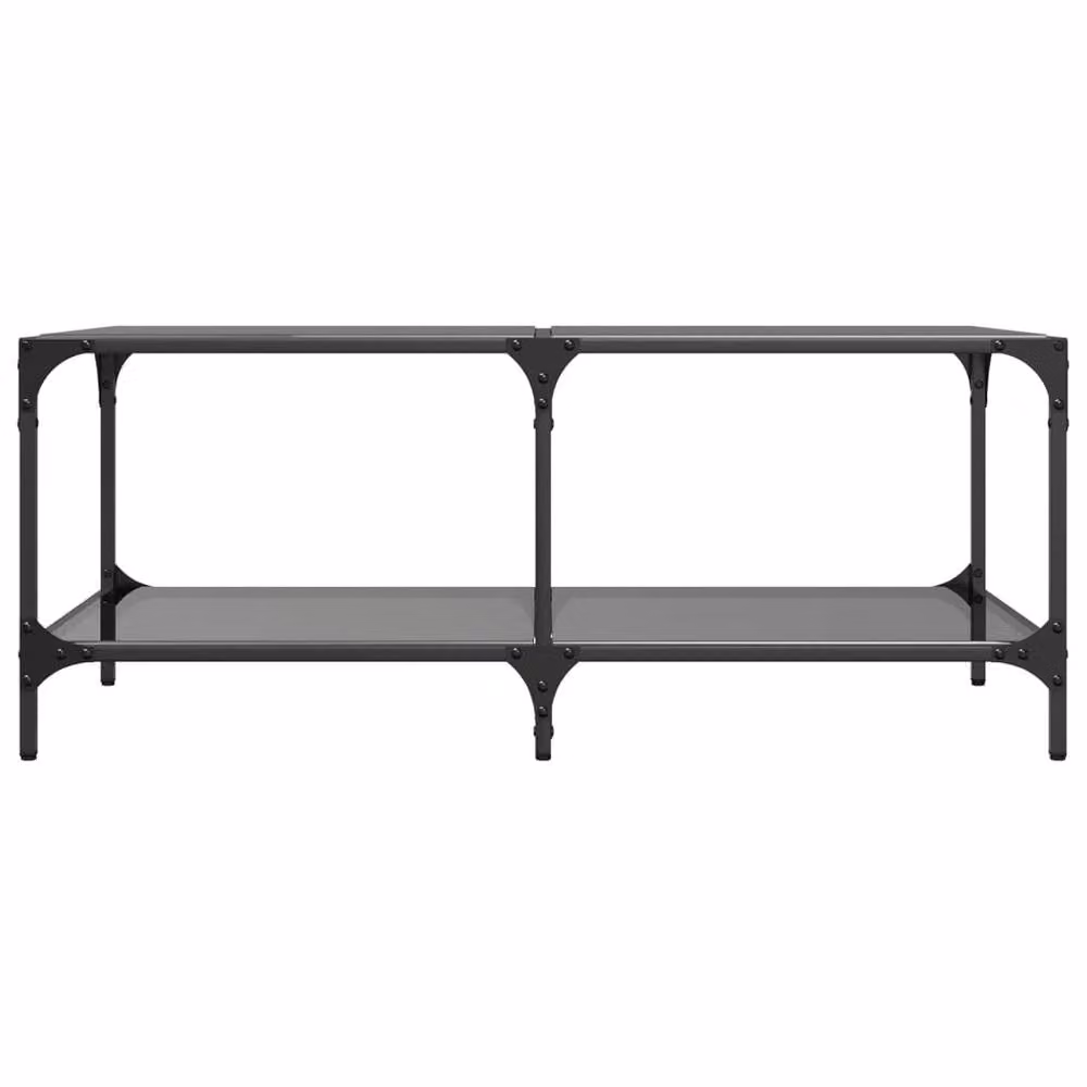 Berkfield Home Modern Rectangular Coffee Table with Black Glossy Glass Top and Steel Frame, W: 98.5 cm, D: 50 cm, H: 40 cm – 3