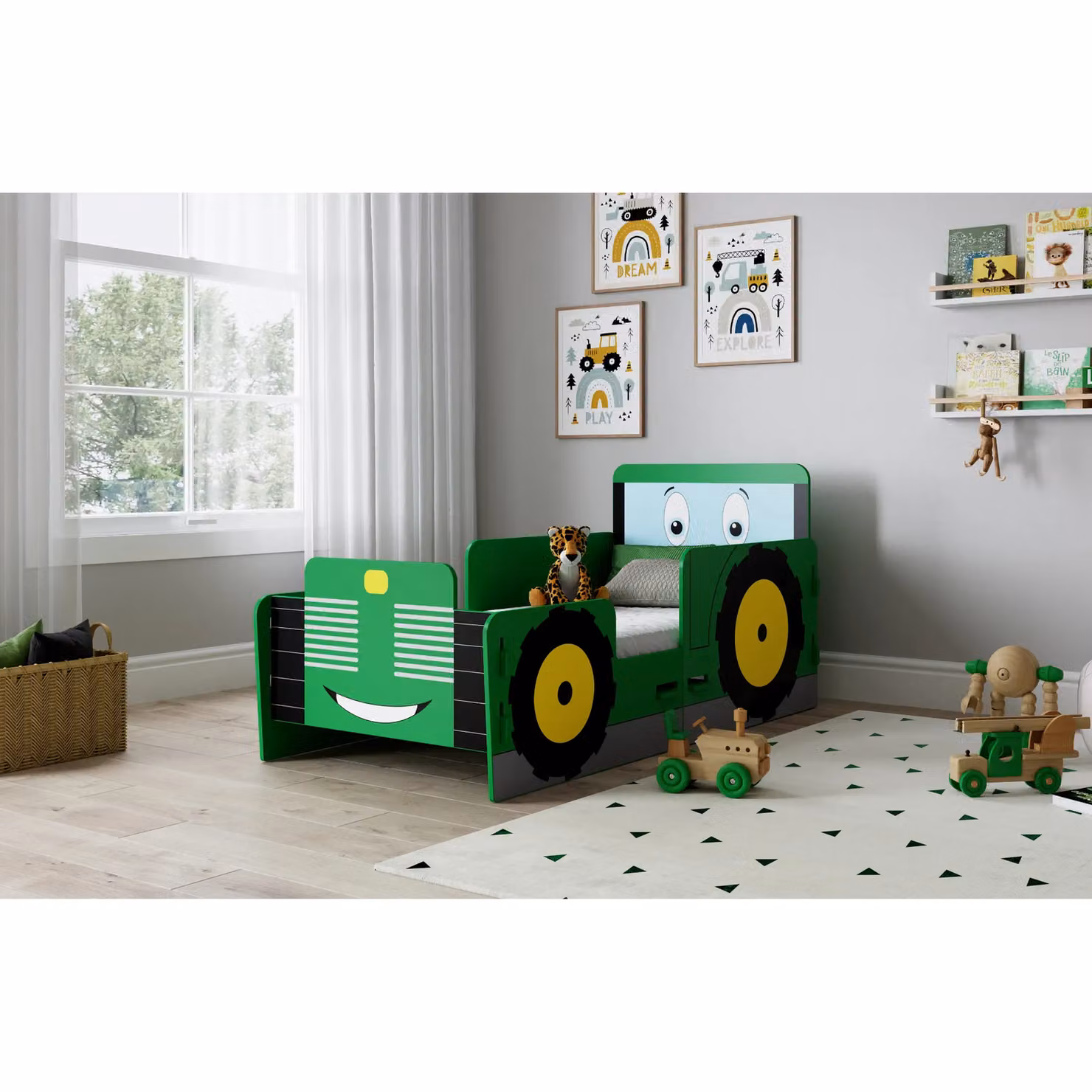 Kidsaw Tractor Junior Bed in Green, W/D/H: 160 x 70 x 40 cm – 2