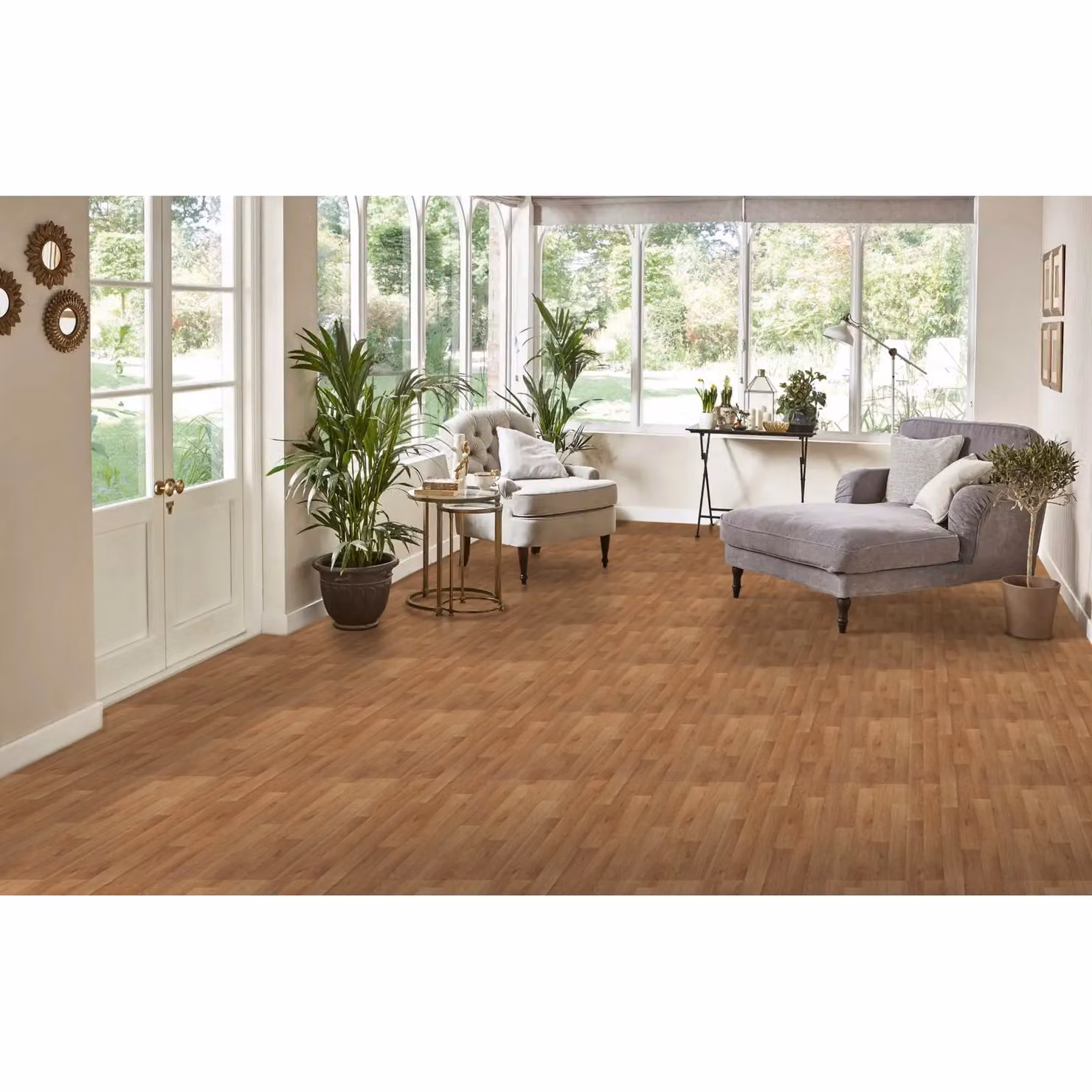 Vinyl Flooring UK Brown Wood Effect 2.3mm Vinyl Flooring Sheet, W: 400 cm, L: 600 cm – 2