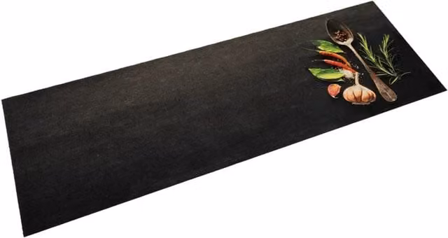 Berkfield Home Spices Washable Kitchen Rug in Black, W: 60 cm, L: 180 cm – 1