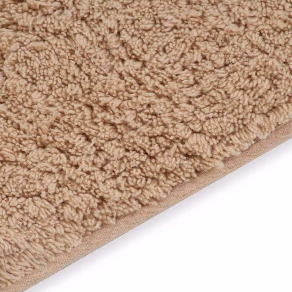 Berkfield Home Non-Slip Cotton Bathroom Mat Set, 2 Pieces, Beige – 3