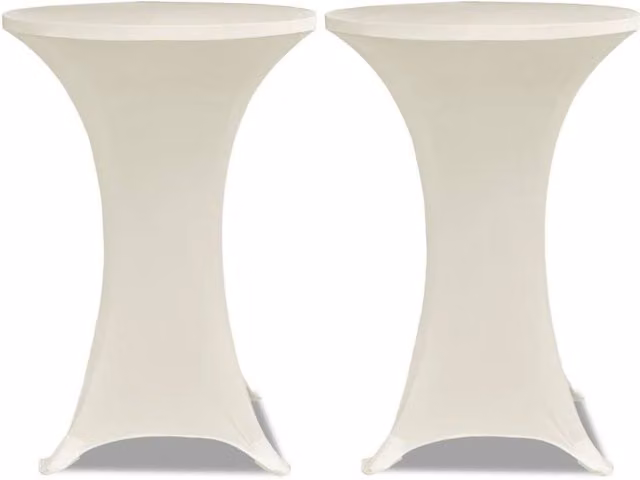 Berkfield Home Stretch Elastic Round Tablecloths, Beige, 2 Pack, Diameter: 60 cm