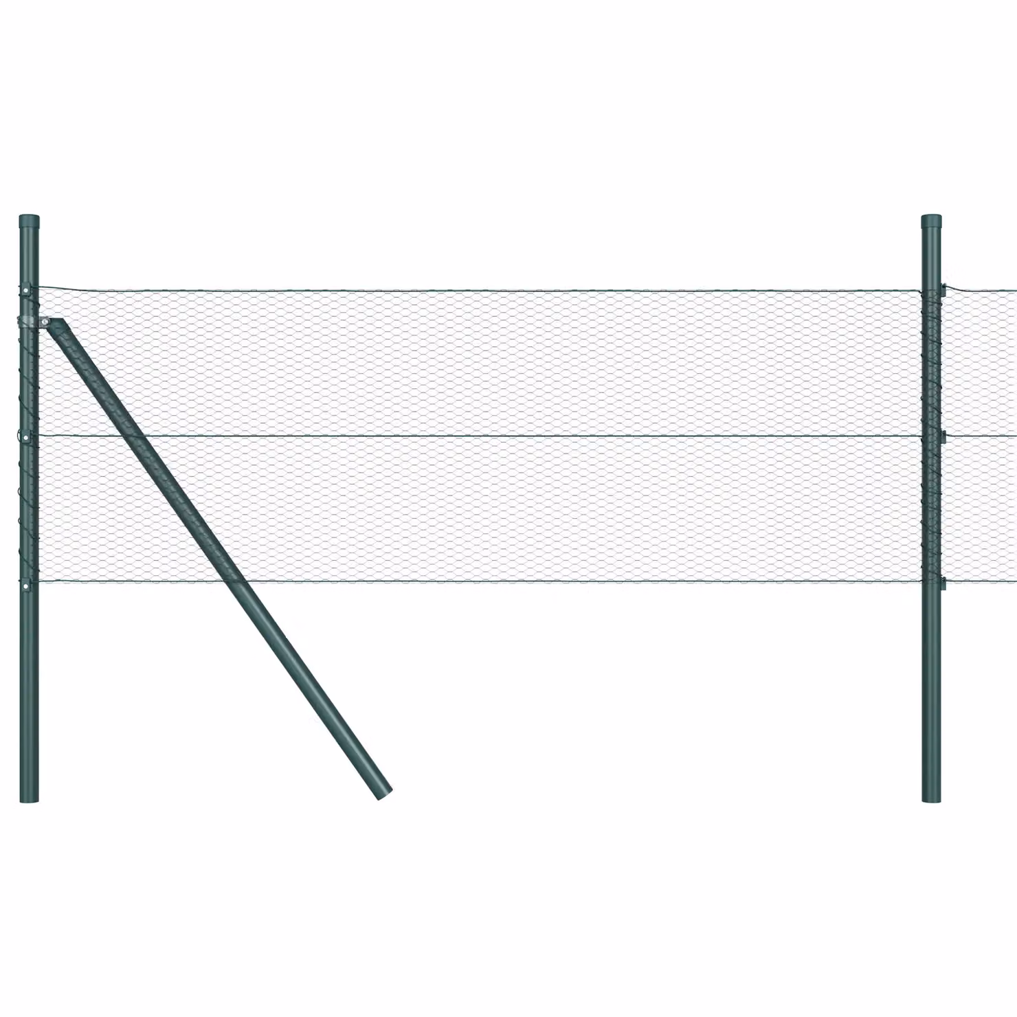 Berkfield Home Hexagon Steel Fence in Grey and Green, 0.8 x 50 m – 2