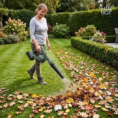 Pelle & Sol 21V Cordless Leaf Blower in Green with Rechargeable Battery and Charger – 6