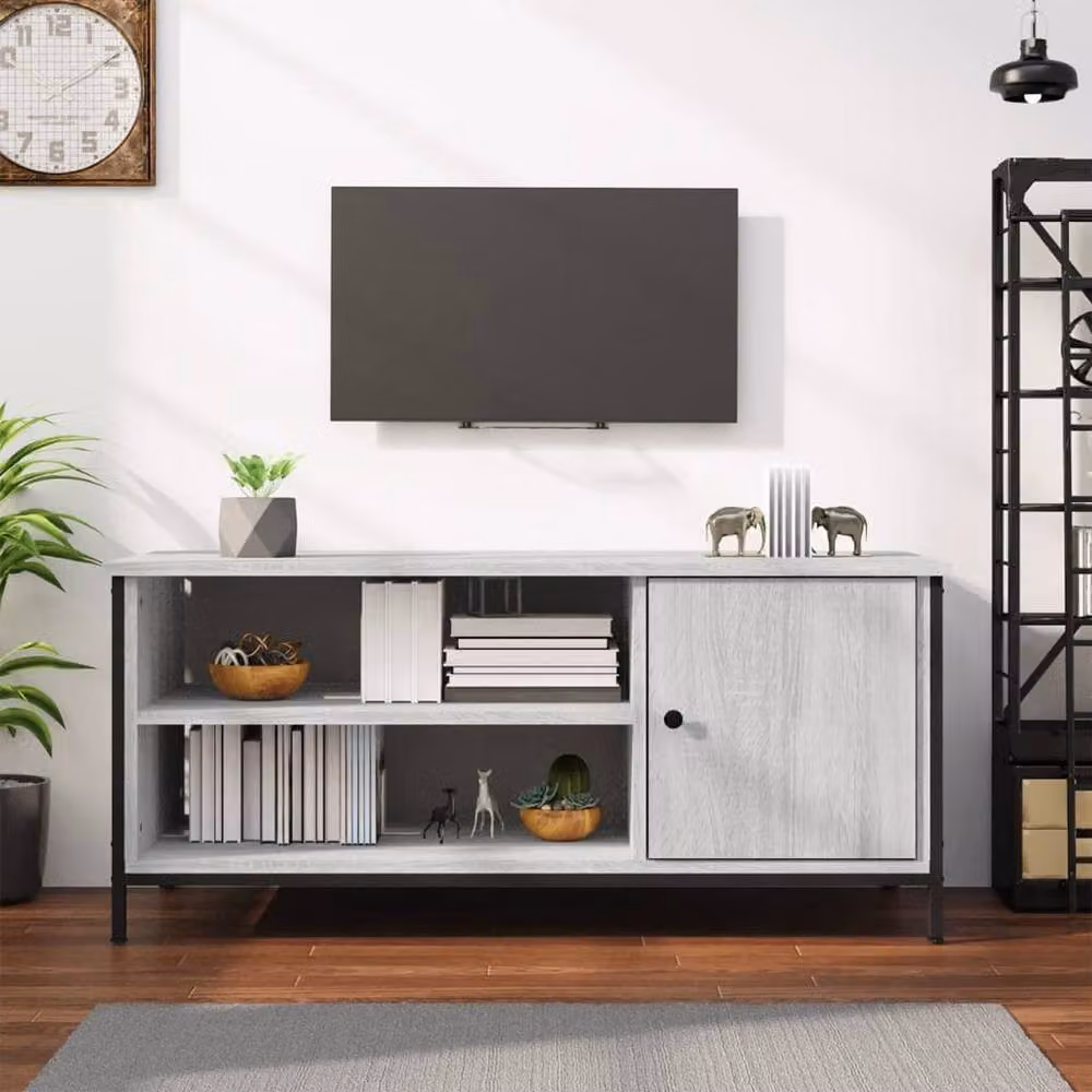 Berkfield Home Grey Sonoma TV Cabinet in Engineered Wood W/D/H: 100 x 40 x 45 cm – 2
