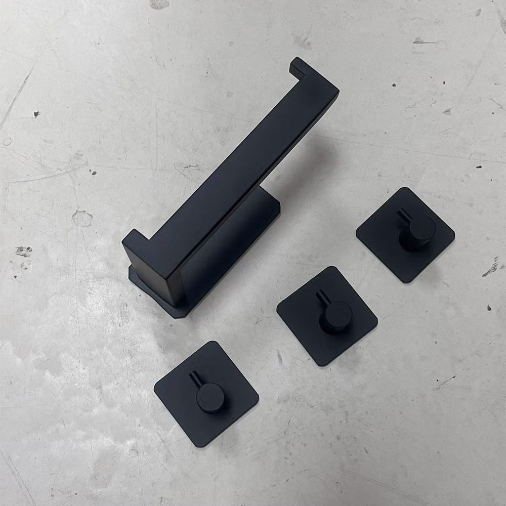 Living and Home 4-Piece Black Stainless Steel Self-Adhesive Bathroom Hardware Set – 4