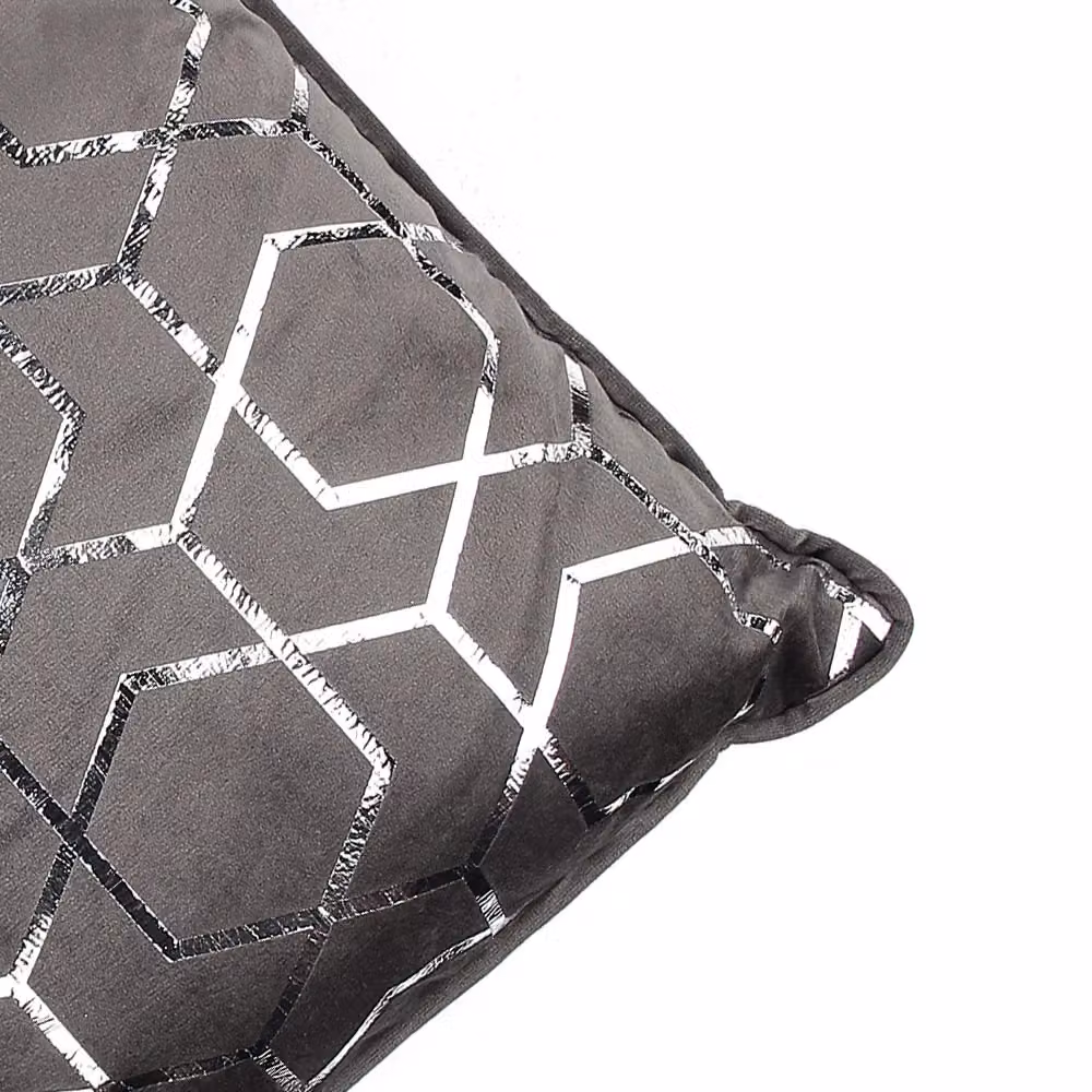 Voltico Foil Printed Square Filled Cushion in Anthracite, Pink or Grey, W/D/H: 43 x 43 x 43 cm – 2